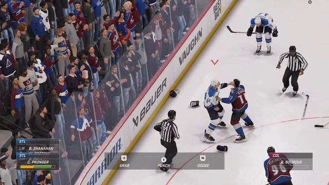 Blues Chris Pronger Levels Nathan MacKinnon Then Fights Ray Bourque смотреть онлайн