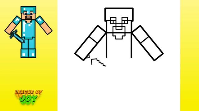 How to DRAW STEVE with DIAMOND ARMOR MINECRAFT смотреть онлайн