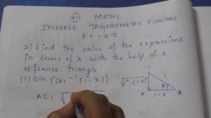 TN CLASS 12 MATHS INVERSE TRIGONOMETRIC FUNCTIONS EX 4.5 SUM 2(I)