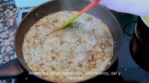 Рецепт Ризотто с грибами, Из белого риса и с шампиньонами, Receta Rizotto De Setas O Champiñones