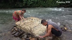 Primitive life: How to catch a lot of fish - Build system of catching many fishes in river