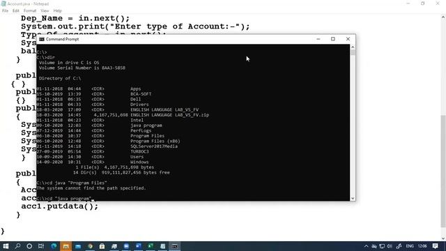 How we can create an Account class in Java with deposit and withdraw function