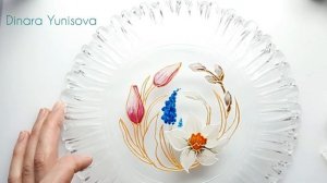 Витражная роспись тарелки красками Glas Art от Marabu