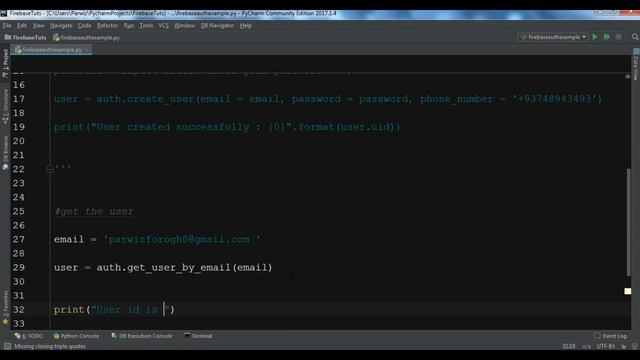 Python Firebase SDK Working with Authentication