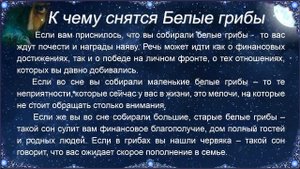 К чему снятся Белые грибы – толкование сна по Соннику