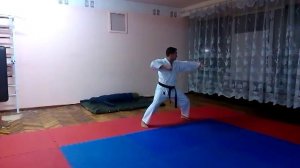 Ката шотокан каратэ на тренировке Тейки шодан