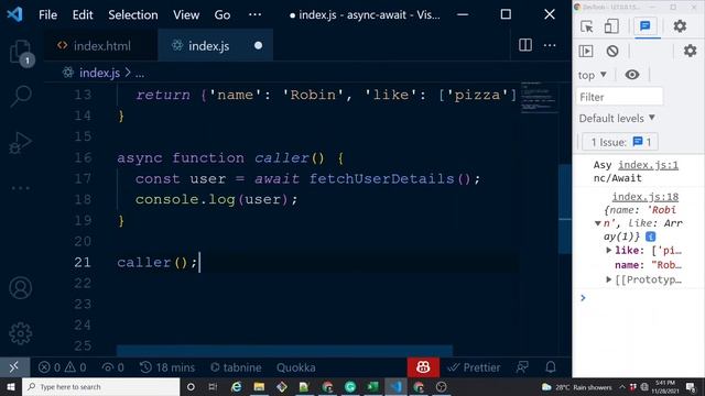 JavaScript async/await Keywords | Asynchronous Programming | JavaScript Promises | Error Handling