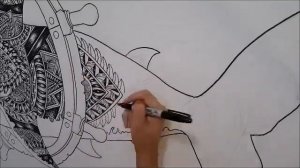 Shark Zentangle Illustration Timelapse