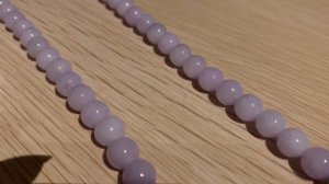 8.4mm A-Grade Natural Lavender Jadeite Beaded Necklace No.190195