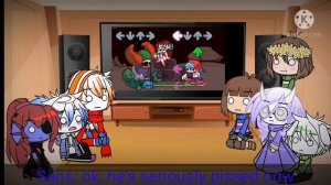 Undertale reacts to friday night funkin tricky mod (original video link in the desc) gacha club