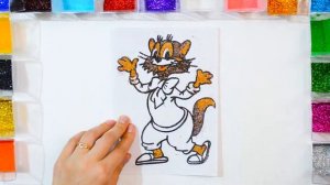 КОТ ЛЕОПОЛЬД блёстками и песком / Раскраска для детей