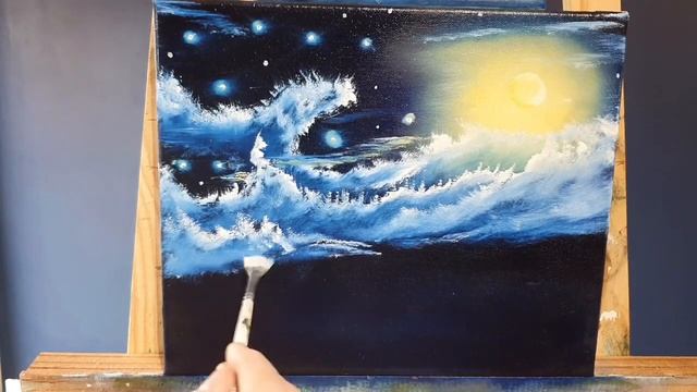 Van Gogh Starry Night - How to paint wet on wet oil paints смотреть онлайн
