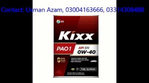 Genuine Engine Oil: KIXX PAO 1 SN 0W-40, from Pak Lubricants