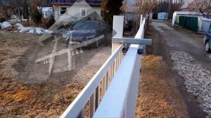 Откатные ворота на сваях. Wide sliding gates on stilts.