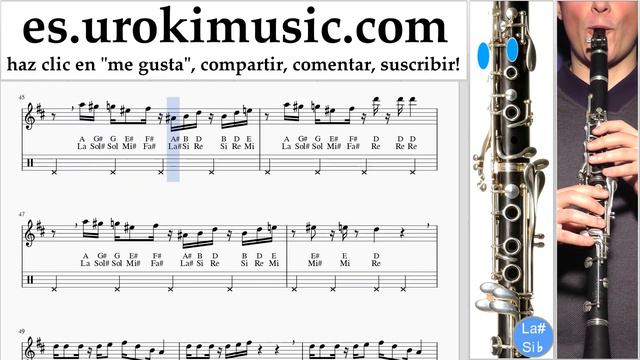 Como Tocar Clarinete Super Mario Bros - Theme Tablatura um-a927