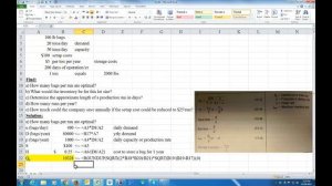 Optimum Production Run Size Using Excel