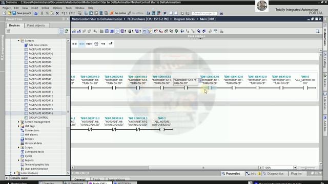TIA Portal V18 PLC S7-1500| WinCC Advanced run time motors control animation star to delta Part-4