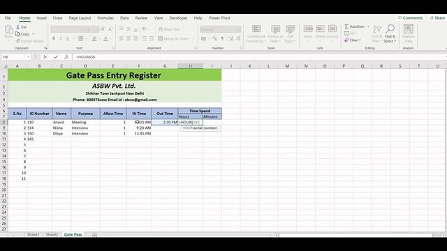 How To Create Visitor Gate Pass Entry Register in Excel #Sumdax #Excel #GoogleSheets #GoogleForm смотреть онлайн