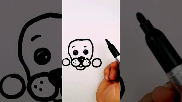 Dog Drawing Easy | How to Draw a Dog Step by Step For Kids | Easy Animal Drawings| #shorts