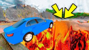 ЭТО НЕРЕАЛЬНО! ПЕРЕЛЕТЕЛ ОГРОМНУЮ ПРОПАСТЬ С ЛАВОЙ НА ВУЛКАНЕ! ОПАСНЫЙ ВУЛКАН СМЕРТИ В BeamNG.drive