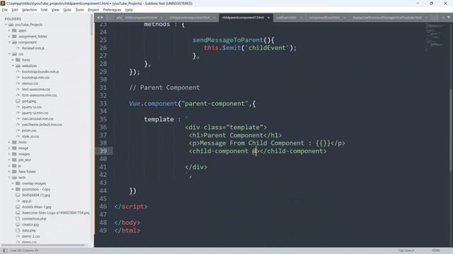 How Child Component Communicate with Parent Component in Vue.js | Vue.js Custom Component. Part - 4