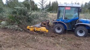 Ротоватор Mericrusher MJ тест на тракторах мощность от 50 лс удаление пней , заглубление 20 см