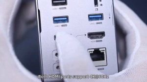 Hagibis USB C Docking Station with Dual HDMI compatible M 2 SSD Enclosure Ethernet 100W PD USB Hub