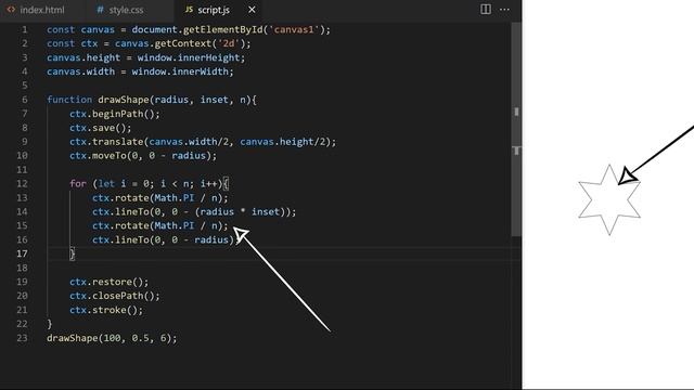 HTML5 Canvas Tutorial: Rotation, Stars & Polygons