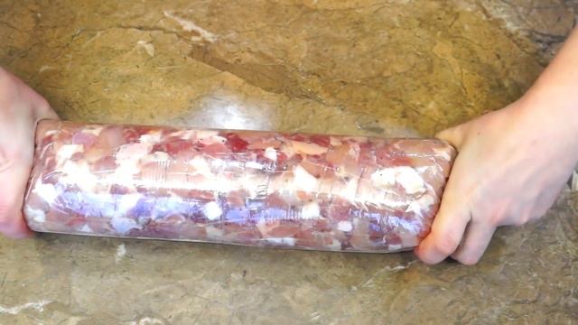 Как приготовить ДОМАШНЮЮ КОЛБАСУ в духовке без заморочек :)Рецепт колбасы без свиной кишки!!!