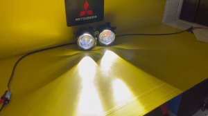 Противотуманные фары с линзой на Mitsubishi Lancer X от 2011г. Самые мощные ПТФ на Лансер 120W