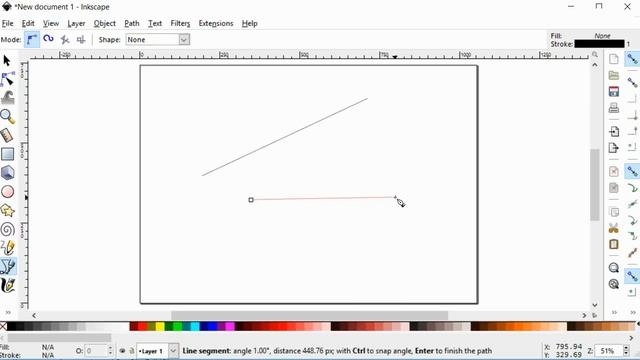 Inkscape - Draw a Straight Line смотреть онлайн