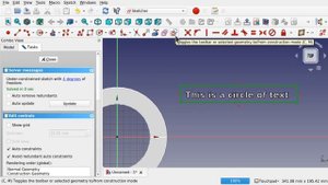 FreeCAD: Easy Parametric Text around a circle or ring using a shapestring