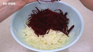 Простой Вкусный и Полезный Салат "Щетка" из капусты, свеклы и моркови