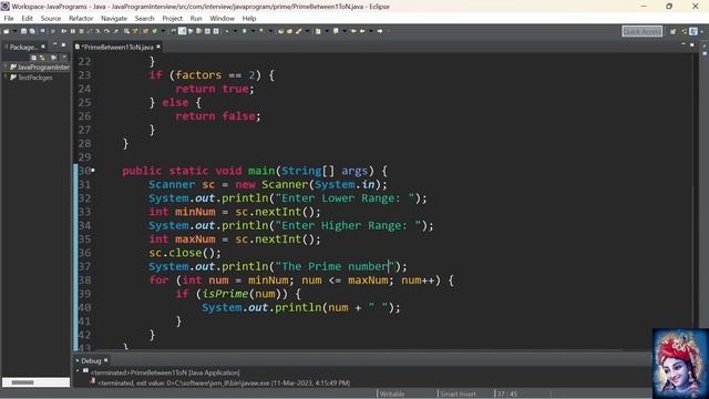 Java Program to Print All Prime Numbers between In the Given Range смотреть онлайн