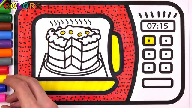 Microwave Cake Big Marker Pencil Coloring Pages / Akn Kids House смотреть онлайн