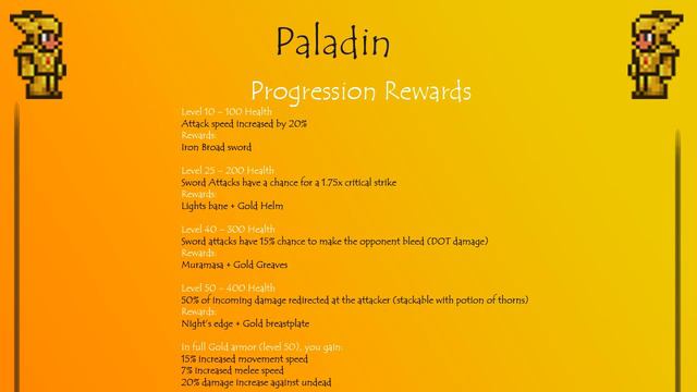 Terraria - TRPG - Class List - Paladin