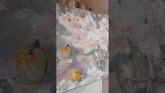 Интерьерная картина. Картина пионы. Пастельные тона. Спальня Интерьер.
