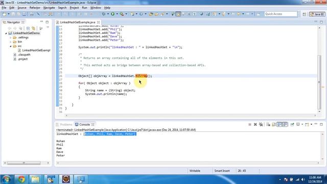 How to convert the LinkedHashSet to Array? | LinkedHashSet (toArray) | Java Collection Framework смотреть онлайн