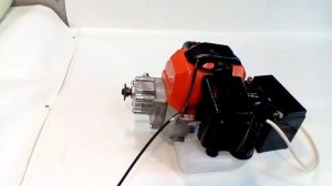 Мотор триммера с электростартёром и понижающим редуктором