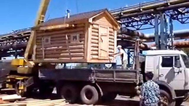 Мобильная баня из бревна