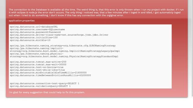 Spring boot connection reset after a few minutes in docker container смотреть онлайн