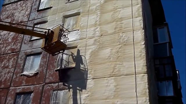Утепление панельного дома напыляемым ППУ / Теплоизоляция и гидроизоляция