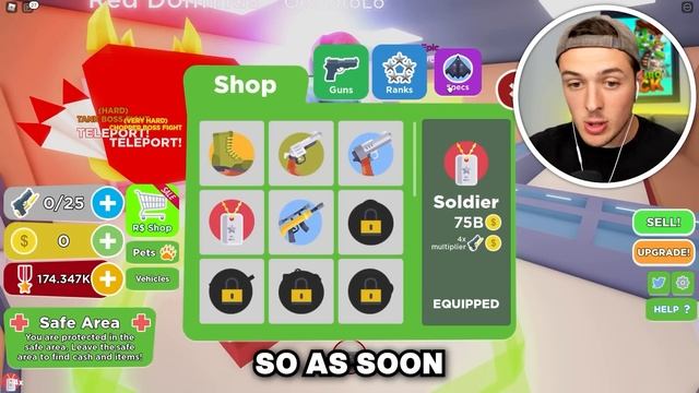 Upgrading WORLDS STRONGEST WEAPON in ROBLOX Gun Simulator! смотреть онлайн