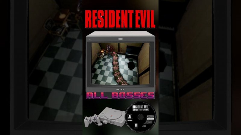 Resident evil - All Bosses #shorts #ps1 #retro #allboss