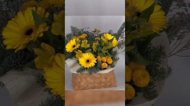 Композиция из нобилиса с цветами #подарокмаме #букетмосква #букетнаденьрождения #цветымосква