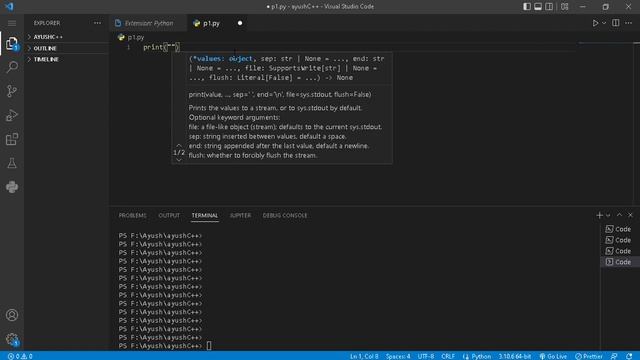 How to print hello world in python