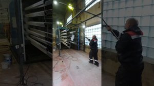 Как иногда происходит заказ покраски. Покраска труб на забор. Весь процесс покраски порошком.