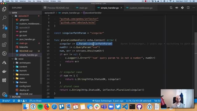 Using the Echo Web Framework to Write Quick Webapps (Episode 31)