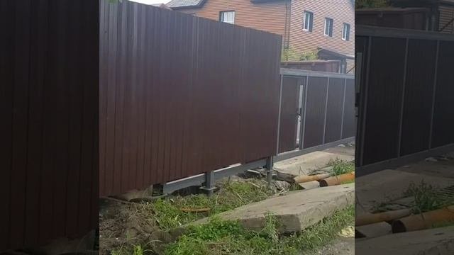 Строительство забора из профнастила.mp4
