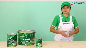 Краска "Akrit-20" полуматовая для стен и потолков "Eskaro"